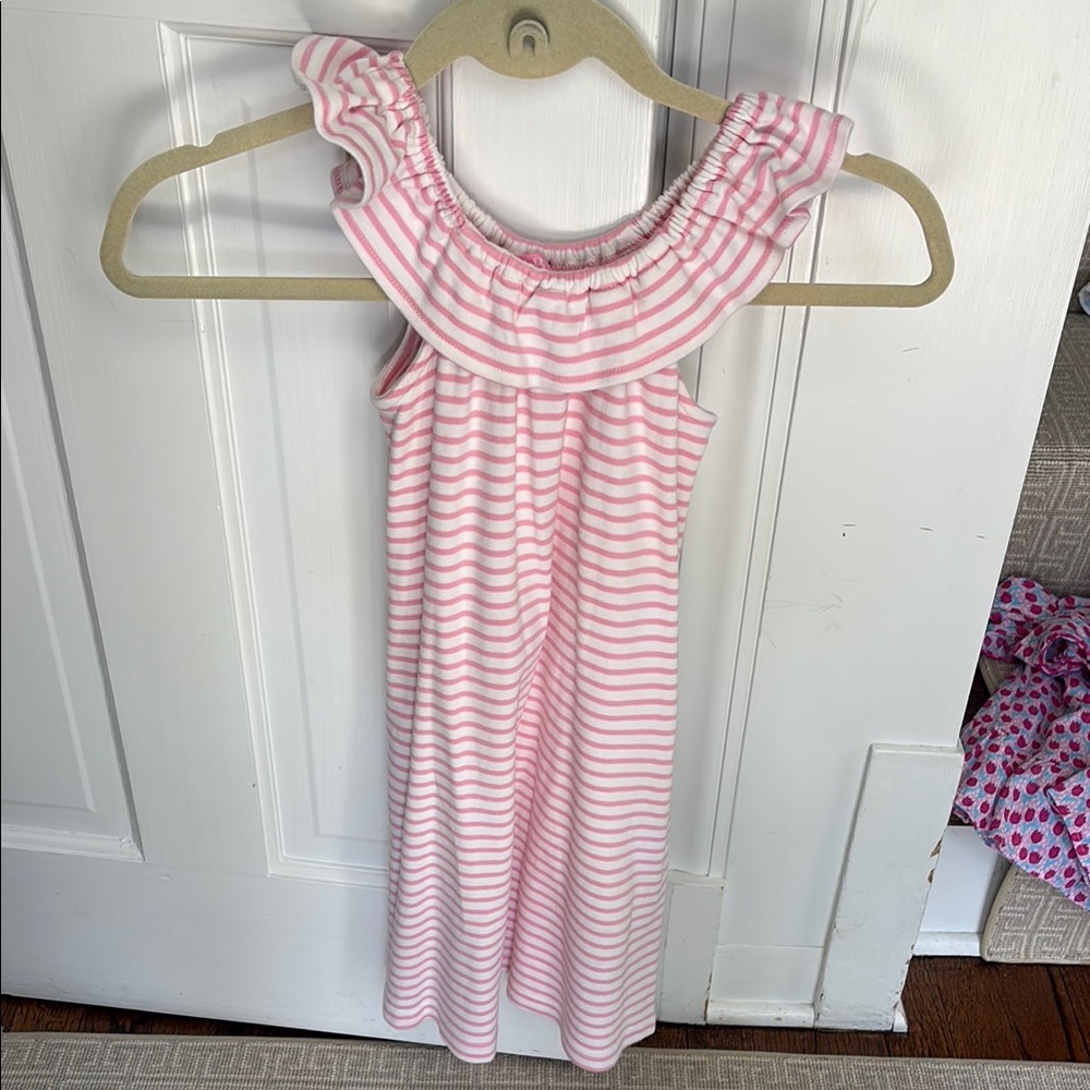Girls BISBY Cotton Pink/White Striped Dress